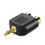 Gold Plated 3.5mm Stereo to 2-RCA Male to Female Adapter
