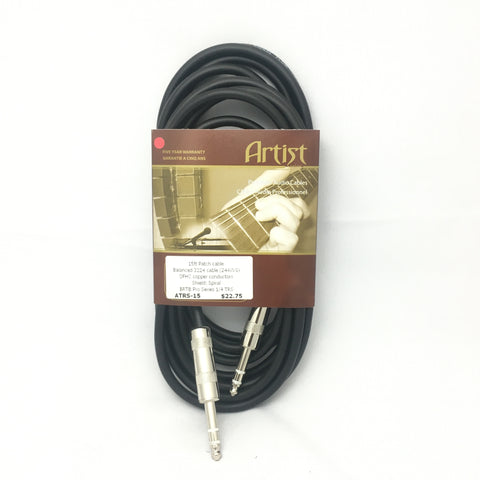 BRTB Artist 1/4in Male TRS to 1/4in Male TRS Cable