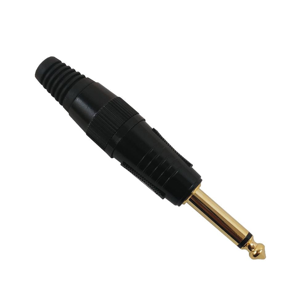 TS Gold Plated Mono Male Solder Connector - Black