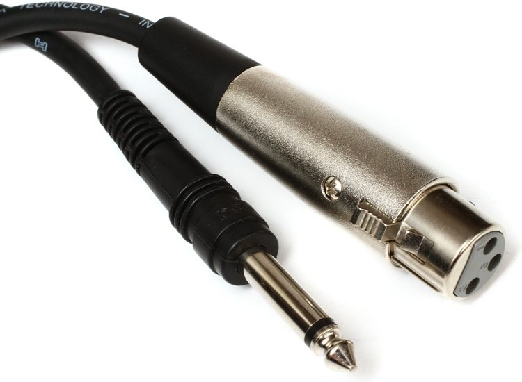 Hosa PXF-115 XLR3F to 1/4 inch TS Unbalanced Interconnect Cable, 15 ft