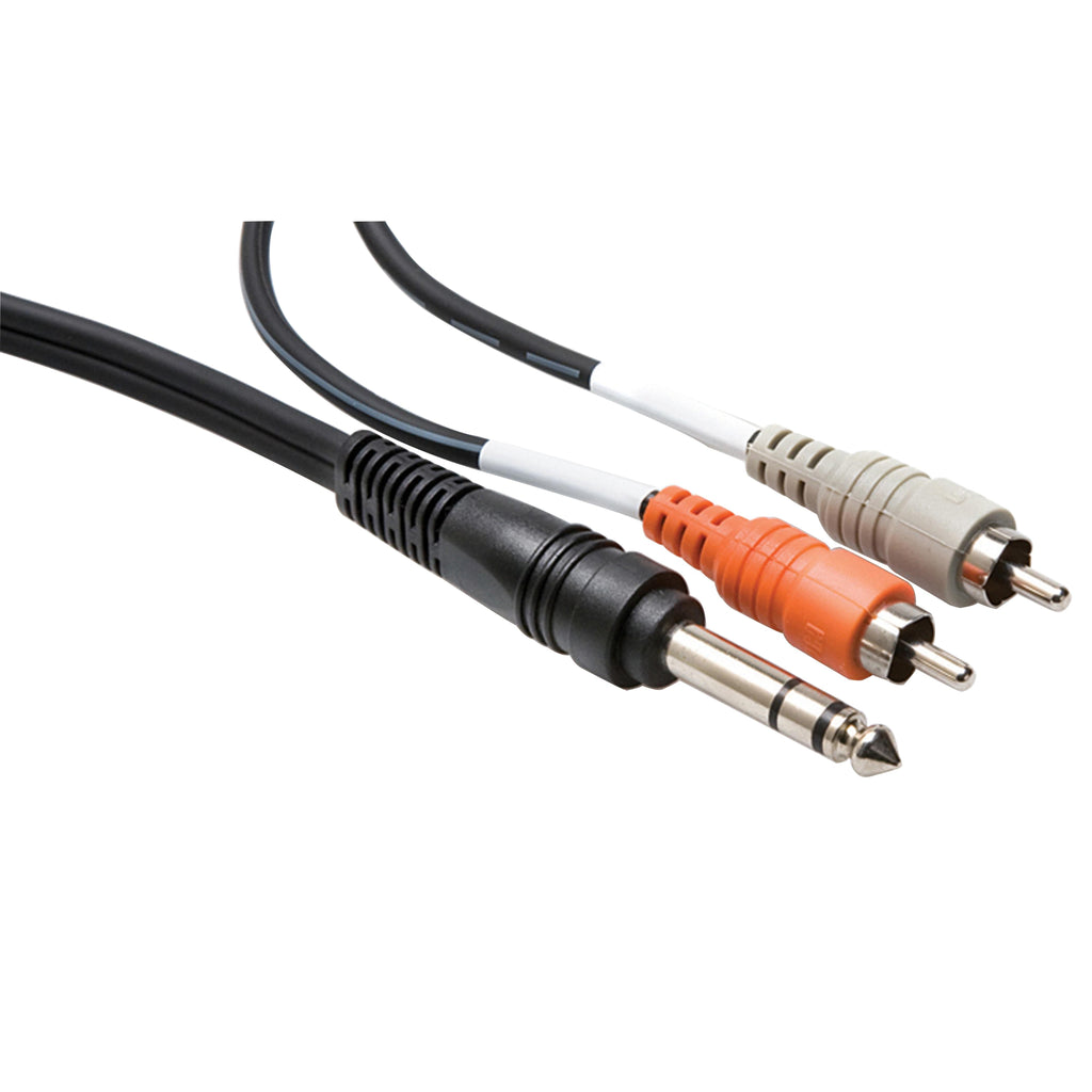 Hosa TRS-202 1/4 inch TRS to Dual RCA Insert Cable, 6.6 feet