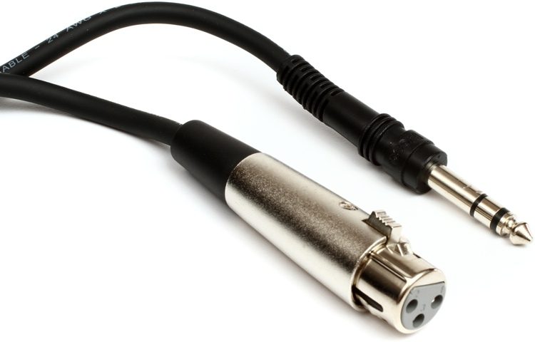 Hosa STX-115F XLR3F to 1/4 inch TRS Balanced Interconnect Cable, 15 ft
