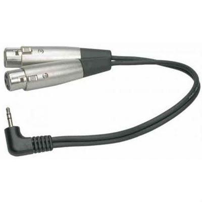 Hosa YXF247 Right Angle Stereo 3.5MM To Dual XLR Female  1' FOOT